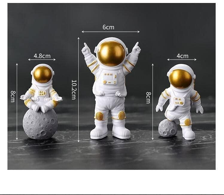 Astronaut Spaceman Statue Ornament Home Office Desktop Figurine Decors Set of 3 - Home Decorative